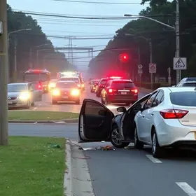 carro derruba poste em Natal
